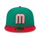 New Era Men s 59fifty Fitted Hat 5950 Green Mexico Wbc 2023 Red Cap Retro New