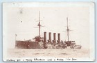 Wwi Hms Hogue Royal Navy British Cruiser Real Photo Postcard