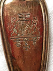 French 1828 Vermeil Wedding Spoon  baron Crown On Coat Of Arms  Malher Goldsmith