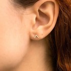 Solid 14k Yellow Gold Round Lab Grown Diamond V Stud Earrings Gift For Wife