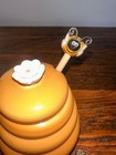 Honey Miel Ceramic Beehive Jar Pot W Lid   Bumble Bee Dipper Cute And Little