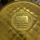 Vintage Gold Metal Tin Embossed Country Inn Fruit Cake Empty 8    Across