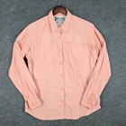 Columbia Titanium Womens Medium Peach Vented Long Sleeve Hiking Button Up Shirt