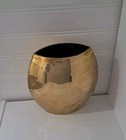 Vintage Solid Brass Vase 7x7 Inch Round Oval