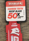 Diablo Ds0908cf Steel Demon Red Carbide 8 Tpi Reciprocating Saw Blade 9 L In 
