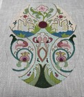 Hand Painted Needlepoint Canvas Victorian Easter Egg 13  X 10 5   Signed