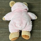 Ty Baby Pink Bear Plush Teddy Bear In Pink Hooded Romper Pajamas Stuffed Animal