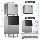 Heavy Duty 650lbs 24h Commercial Ice Maker Machine 450lbs Industrial Ice Machine