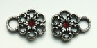 6 Bodice Hooks   Eyelets  Rhinestone Red dirndl  Trachten  Bavarian  Oktoberfest