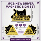 3 Pcs Black Cat New Driver Magnet For Car Stickers 19 12cm  Multicolored