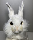 Hansa White Bunny Rabbit Plush Realistic 2015 Fluffy 12    Handcrafted