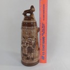 German Style Ceramic Beer Stein Dachshund Dog Lid Mug 11 25  Bavarian Dancers