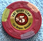 Las Vegas Club Casino  5 Hotel Casino Gaming Poker Chip - Las Vegas  Nv
