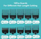 10pc Clipper Guards Set For Wahl 1 16 To 1in Black Guides