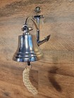 Anchor Ship Bell W  Bracket   Rope Lanyard  Antique Silver Finish Nautical Decor