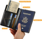 Slim Passport Holder Rfid Blocking Leather Cover Case Boarding Pass Wallet