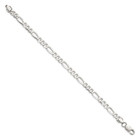 925 Sterling Silver Polished 9 Inch 5 5mm Lightweight Flat Figaro Chain Bracelet