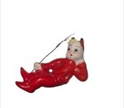 Adorable Vintage Lefton Devil Pixie Elf Figurine With Pitchfork 