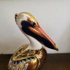 Royal Crown Derby England Imari  Paperweight Figurine Pelican 