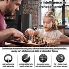 2 In 1 Wooden Chess And Checkers Set - Folding Magnetic Chess Board With Storage