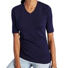 Chico s T-shirt Women s Size 0 us Size Small V-neck  Navy Blue 570097423 Nwt