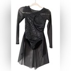 Balera Black Glitter Kids Bodysuit