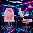 Computer Video Game Desk Chair - Ergonomic Comfy Lumbar Support  Pu Leather W   