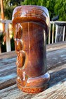 Bon Cera Brown Blue-green Collectable Hawaiian Tiki Mug With Holiday Gift Wrap