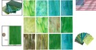 10 Sheets Of 4x6 Inch Stained Glass - Assorted Green Mosaic Tiles For Crafts