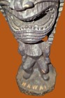 Vintage Hand-carved Wooden Hawaiian Tiki Figurine With Intricate Details   Base