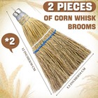 Suclain 2 Pcs 12 Inch Whisk Broom Hand Held Mini Corn Straw Yellow