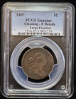  rare  Stuck Off Center 1807 Draped Bust Large Cent- Pcgs Fine Details 20  Rev 