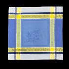 Set Of 6 Provencal Jacquard Woven Napkins Olives - Blue yellow - Made In France