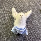 Antique Bunny Ornament Handmade Needle-felted White Bunny Head Collectible 