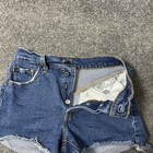 Levis Premium 501 Shorts Womens W23 Blue High Rise Denim Cutoff Button Fly