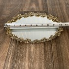 Vintage 10 5  X 7 5  Ornate Floral Vanity Dresser Mirror Tray Gold Heavy