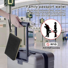 Leather Passport Cover Case With Wristlet  Rfid Blocking Passport Holder Credit