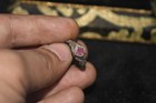 Extremely Rare Ancient Roman Solid Silver Ring With Ruby Intaglio Bezel