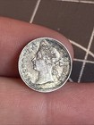 Antique 1901 Hong Kong 5 Cent  800 Silver Coin 