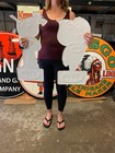 Antique Vintage Old Style Sign Esso Gas Boy And Girl Made In Usa