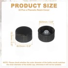 32 Pcs Phenolic Resin Cover  20mm Poly Seal Screw Caps  Black