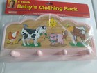 Baby s N Things 4 Hook Baby Clothing Rack Plastic Pink Animals Vintage Sk574