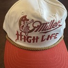 Miller High Life White   Red Breweriana Snapback Rope Hat Cap