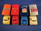 4 Vintage Japan Tin Litho Friction Motor Van Lines Moving Trucks Allied   More