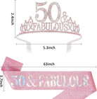 Pink 50th Birthday Decoraions For Women  50th Birthday Sash And Crown Happy 50th