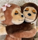 Vintage Dakin Hugging Monkeys Plush 11  Stuffed Animals 1975 