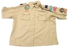 Vintage Lot 8 Adult Boy Scouts Tan Uniforms Shirts Patches