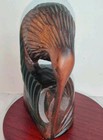 Vintage Hand Carved Kiwi Statue Maori Rotorua New Zealand Matai Wood
