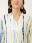 Yellow Blue Muslin Co-ord Set Tie Dye Print Two Piece Outfit Plus Size