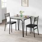 3pcs Dining Table Set kitchen Room Small Table With 2 Upholstered Chairs For 2